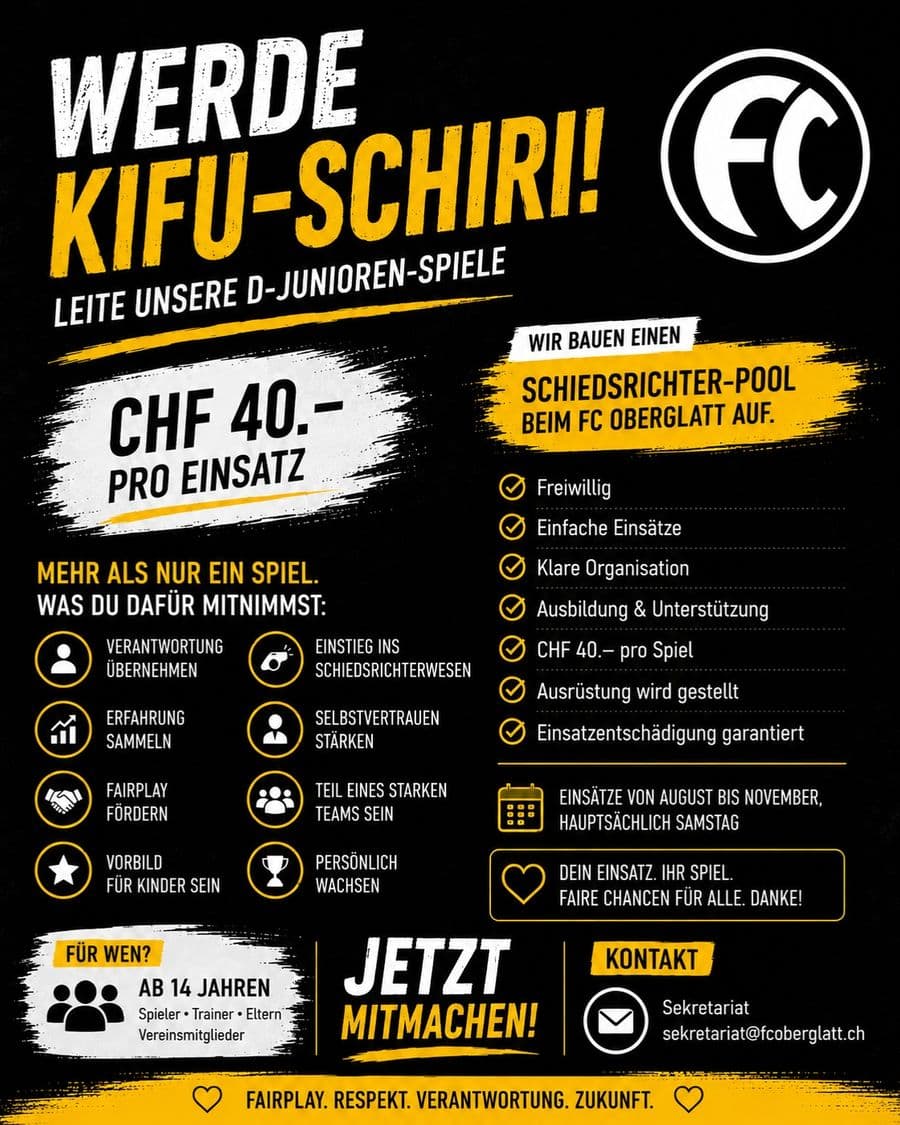 🟨⚫ WERDE KIFU-SCHIRI BEIM FC OBERGLATT! ⚽🟨⚫